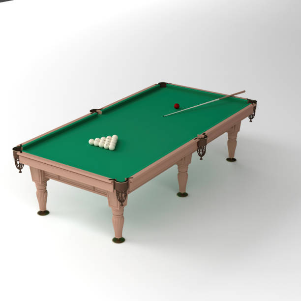 istock 3D rendering of billiard table in white background 1462547380