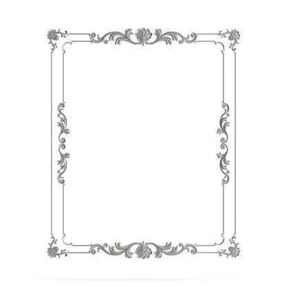 A beautiful floral frame isolated on white