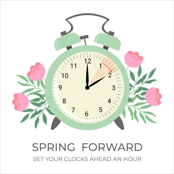 Vector illustration of Daylight saving time concept banner.