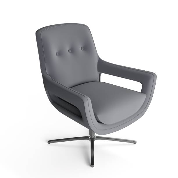 istock 3D rendering of a modern office chair on white background 1462550955
