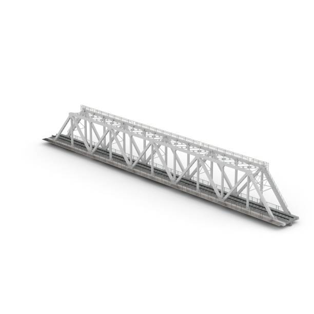 istock 3D rendering of a metallic bridge isolated on a white background 1462551153
