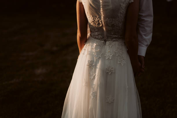 istock Bride and groom on their wedding day during a photo session 1462552802