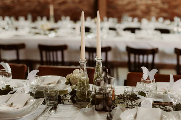 istock Selective focus shot of two candles on the table 1462552838