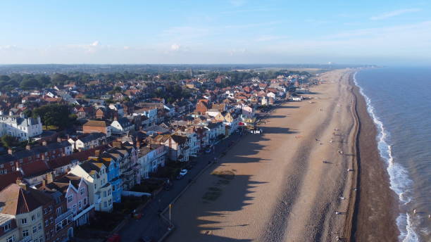 istock Aldeburgh Suffolk England beech at sunset aerial drone view 1462553431