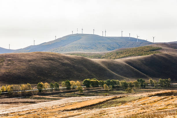 istock Wind turbines on the hillside 1462559243