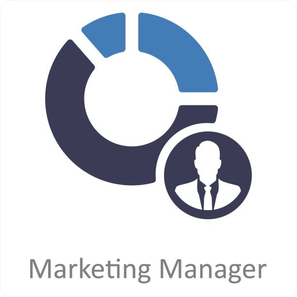 marketing manager This is beautiful handcrafted pixel perfect Black and blue Filled mix icon. земельна карта stock illustrations