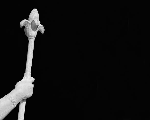 istock Lily scepter symbol of power (Black and White with copy space) 1462561244