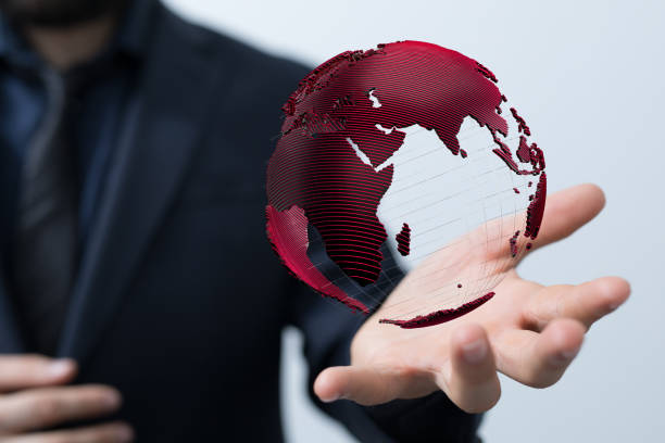 istock 3d rendering of a man holdin digital earth, global network concept 1462561425