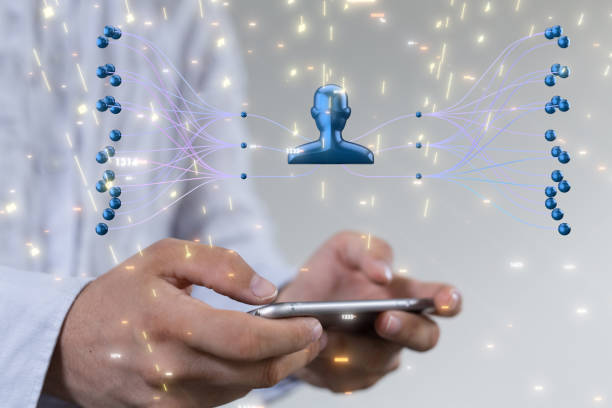 istock 3D rendering illustration of a team hierarchy connection group digital 1462562279