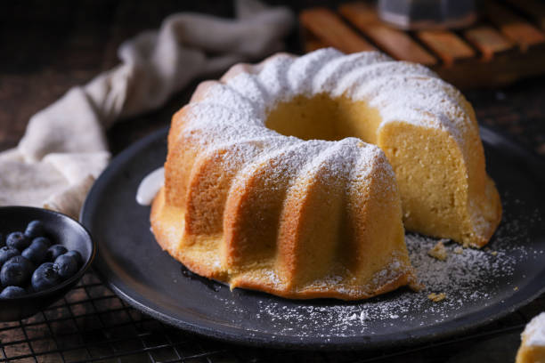 istock Homemade cake sliced with blueberries on the side 1462562437
