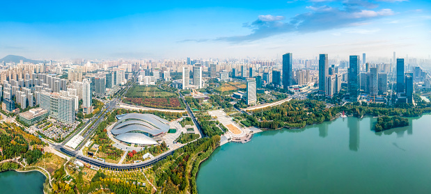 Aerial photo of Hefei urban landscape in Anhui