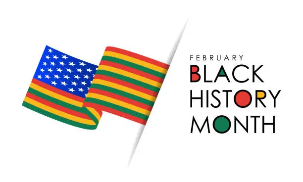 Vector illustration of USA Concept. Black history month celebrate. Heart shape. Vector illustration design graphic Black history month stock illustration