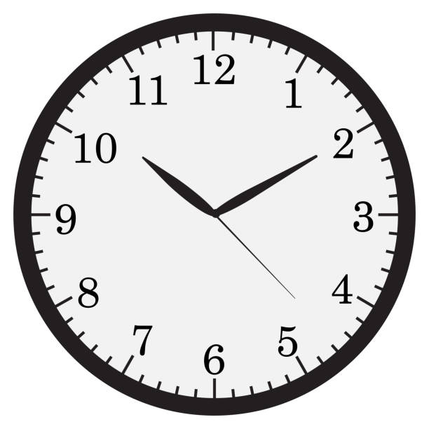 ilustraciones, imágenes clip art, dibujos animados e iconos de stock de vector de reloj de pared aislado en blanco - clock hand