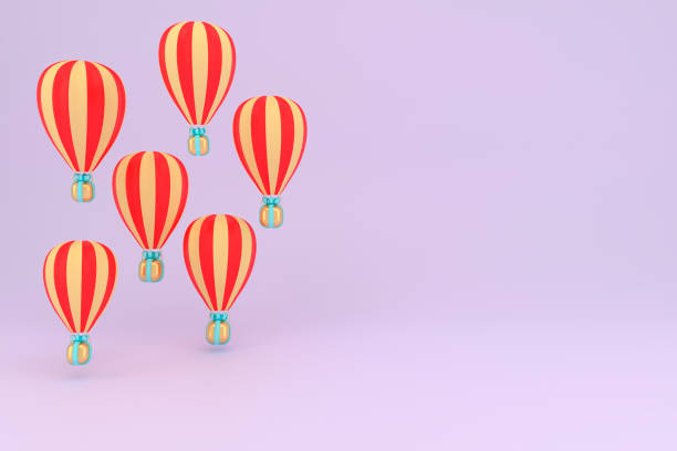 istock Holiday background concept. Balloons gift box floating.Creative design. Graphic card 3d illustration. Billboard banner template invitation ticket mockup with copy space. 1462592879