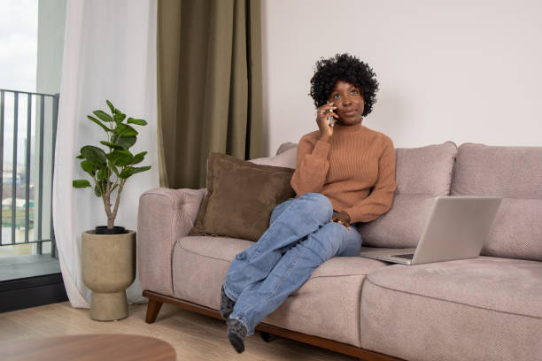 istock Young woman working from home 1462612360
