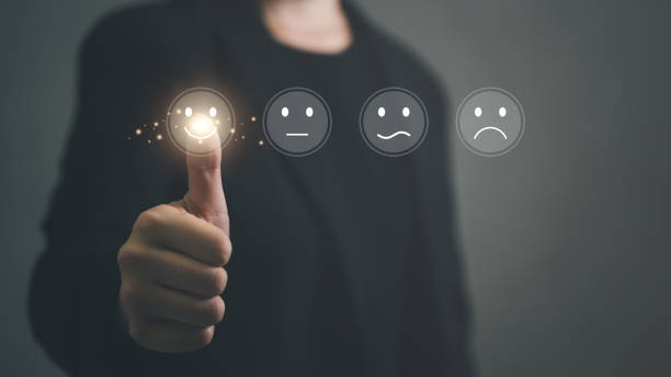 istock Customer rate their satisfaction ranking for experience review survey. 1462616943