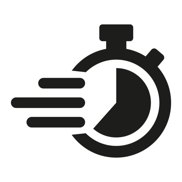 illustrations, cliparts, dessins animés et icônes de icône de temps de tâche sur fond blanc. - chronomètre