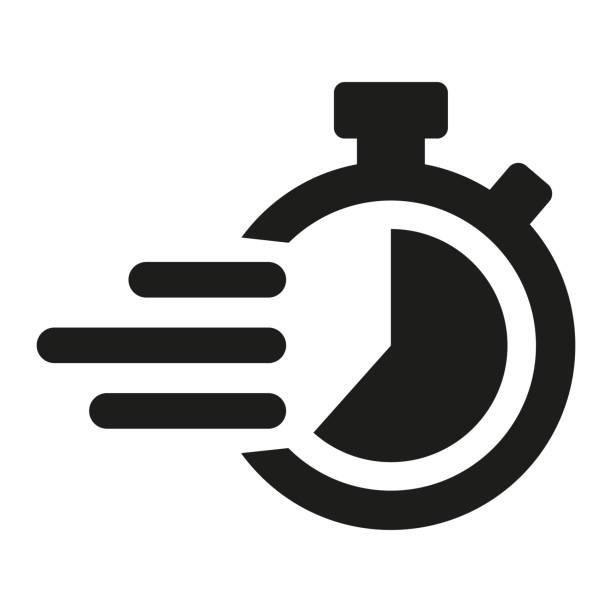 stockillustraties, clipart, cartoons en iconen met task time icon on white background. - snelheid