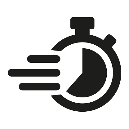Task time icon on white background. Vector Illustration