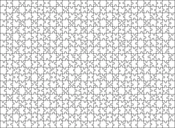 Vector illustration of Jigsaw puzzle 500 piece template