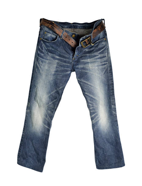 istock Blue jean isolated on white background, selective focus. Clipping path included. 1462624469