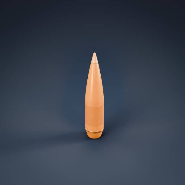 istock Monochrome single color yellow military ammunition, rocket projectile, 3d illustration 1462630331