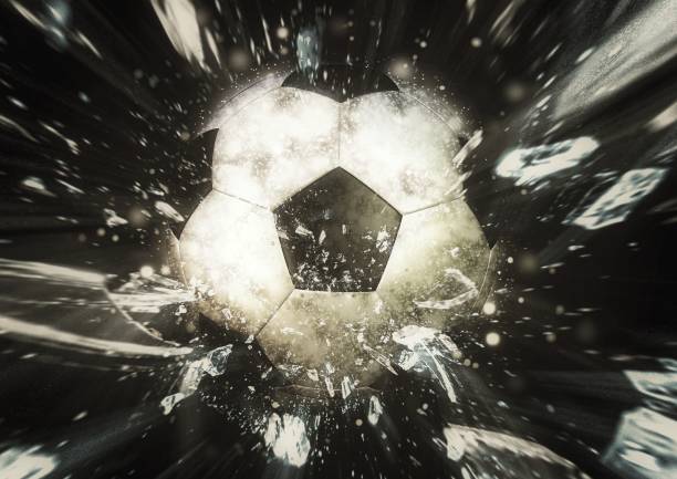 istock 3d illustration of a soccer ball exploding and scattering debris 1462635229