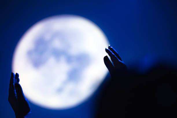istock Enjoying night sky and full Moon outdoors. 1462638514
