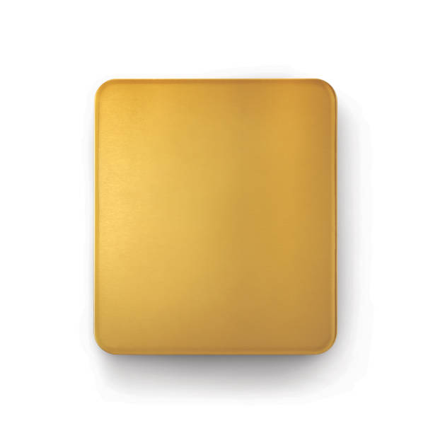 istock Top view of metal gold container box isolated on white 1462640697