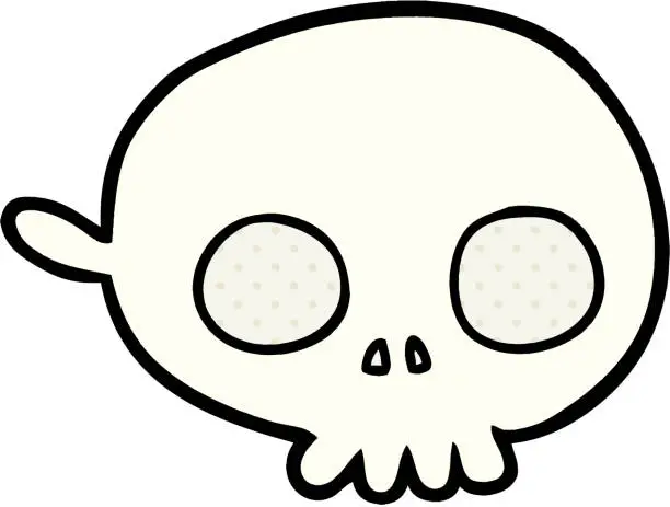 Vector illustration of cartoon spooky skull mask