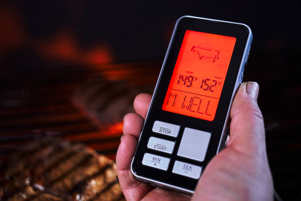 Thermometer on white background.