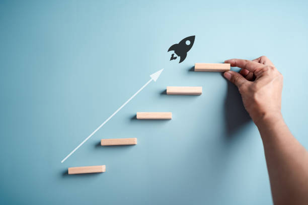 istock Shortcut Exponential growth or compound interest, investment fast track into staircase, wealth or earning rising up graph increasing profit financial concept. 1462654708