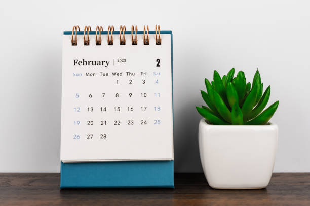 istock February 2023 desk calendar with potted plant 1462655448