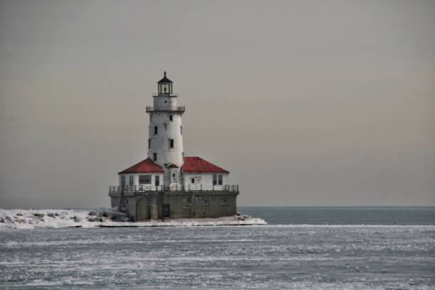 istock Snowy Lake Michigan Lighthouse 1462661973