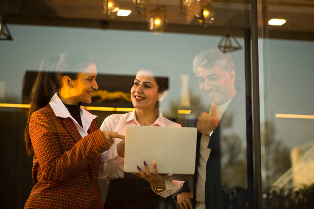 istock Business people with laptop at office 1462665393