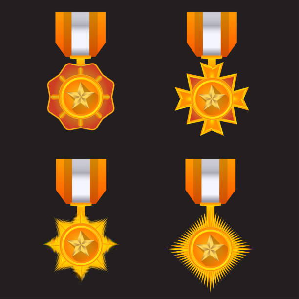 Vintage award medal Vintage award medal vector with some variations grand singe stock illustrations