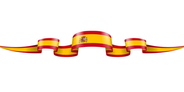 istock Spain Flag Ribbon. Spanish Flag Header Long Banner. Vector Stock Illustration 1462667373