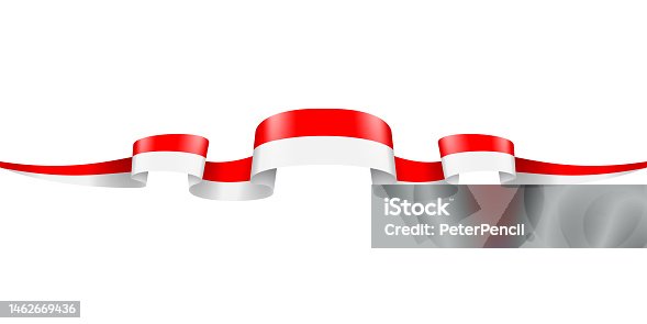istock Indonesia Flag Ribbon. Indonesian Flag Header Long Banner. Vector Stock Illustration 1462669436