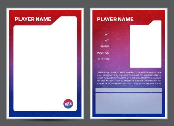 Vector illustration of Sport Hockey player trading card frame border