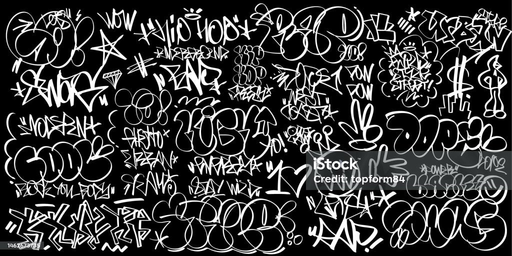 Graff Tag Effect Vector Graffiti Tags Lettering Illustration Isolated Design Element ...