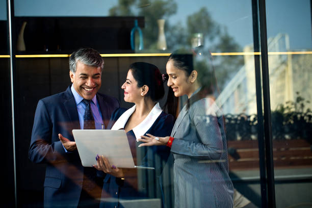 istock Business people with laptop at office 1462675272