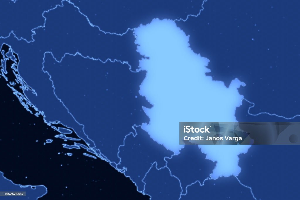 Europe Map Series With Serbia Futuristic Stock Illustration Download