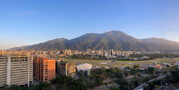 Panoramic view of Caracas in the morning stock photo