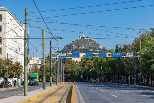A picture of the Lycabettus Hill overlooking the Avenue Vasilisis Amalias.