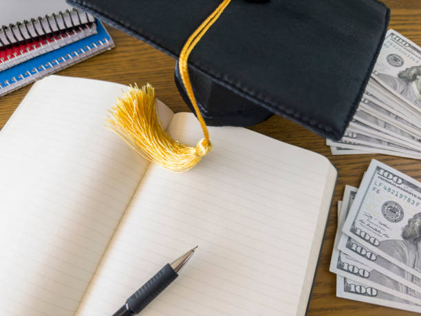istock Saving tuition money mortarboard and 100 dollar bills 1462686551
