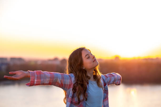 istock Girl enjoys in clean air 1462687269