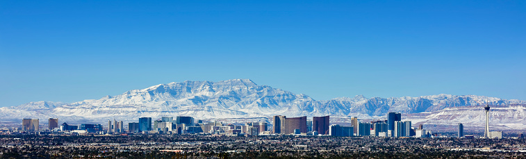 Winter Panoramic of the Las Vegas Strip Skyline