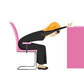 istock woman doing exercises on the office chair 1462706200