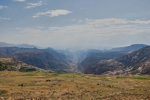 the deep rift valley of the kings in Jordan