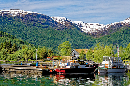 istock Travel destination Norway - norwegian landscape in Hellesylt - Norway 1462720615